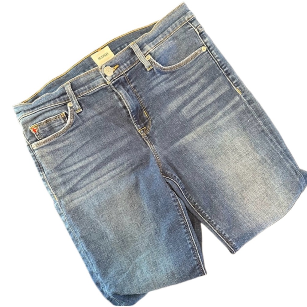 Hudson Natalie Mid Rise Straight Cuffed Ankle Jeans Medium Wash Women’s 29